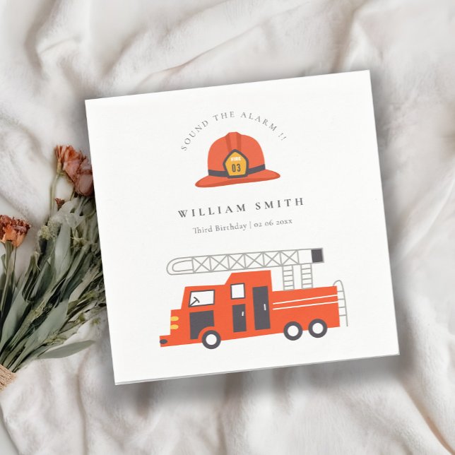 Niedlicher Red Fireruck Motor Kinder jeden Geburts Serviette (Von Creator hochgeladen)