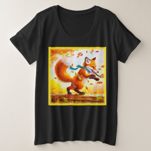 Niedlicher Red Fox in Herbstsaison Malerei. Jetzt Große Größe T-Shirt