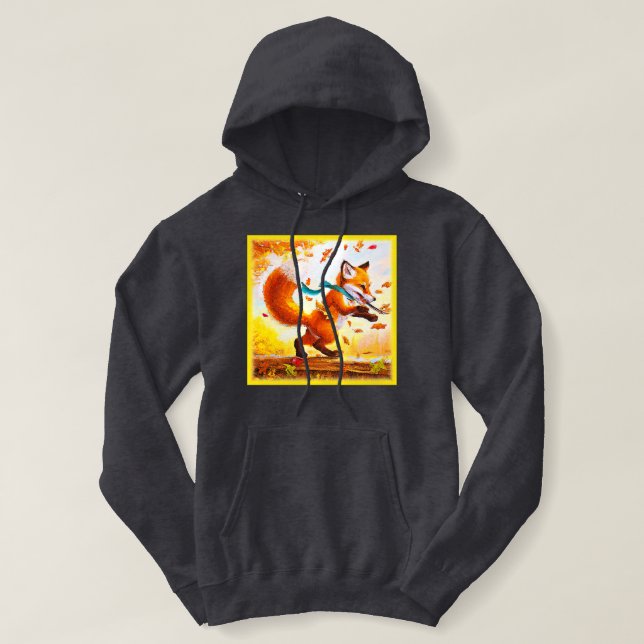 Niedlicher Red Fox in Herbstsaison Malerei. Jetzt  Hoodie (Design vorne)