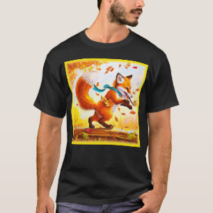 Niedlicher Red Fox in Herbstsaison Malerei. Jetzt T-Shirt