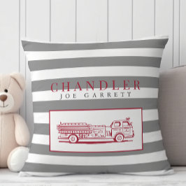 Niedlicher Red Gray Fire LKW Feuerwehrmann Kinderz Kissen