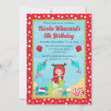 Niedlicher Red Hairs Christmas Mermaid-Kindergebur
