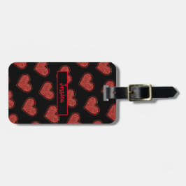 Niedlicher Red Hearts Glitzer anpassbar Gepäckanhänger