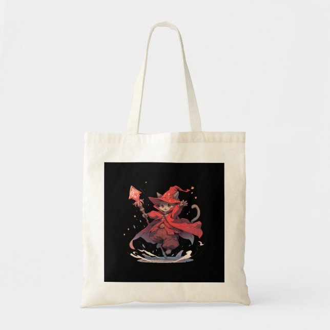 Niedlicher Red Mage Cat Hero Tragetasche (Vorne)