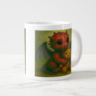 Niedlicher Red Puppy-Mit Augen Baby Dragon mit Ted Jumbo-Tasse