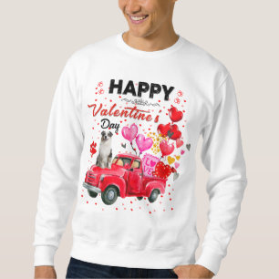Niedlicher Red Truck Australian Shepherd Valentine Sweatshirt