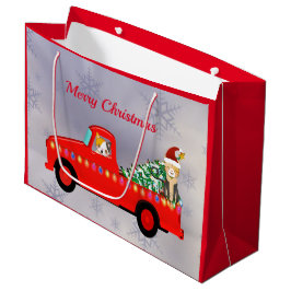 Niedlicher Red Truck Weihnachten Große Geschenktüte