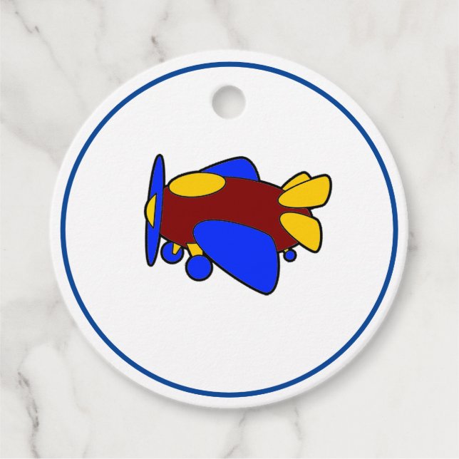 Niedlicher Red Yellow Blue Airplane Cartoon für Ki Geschenkanhänger (Vorderseite)