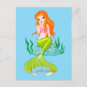 Niedlicher RedkopfMermaid Thunder_Cove Postkarte