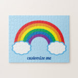 Niedlicher Regenbogen<br><div class="desc">Hübsches Regenbogenpuzzle mit einem niedlichen blauen Himmelshintergrund mit eigenem Text.</div>
