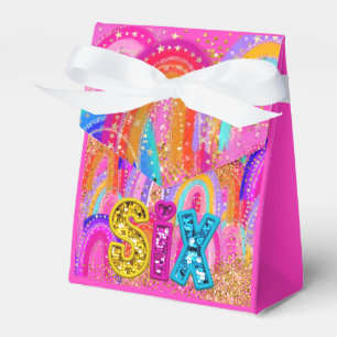 Niedlicher Regenbogen 6. Geburtstag Geschenkschachtel