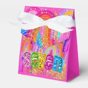 Niedlicher Regenbogen 7. Geburtstag Geschenkschachtel