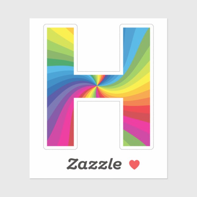 Niedlicher Regenbogen Alphabet H Aufkleber (Blatt)