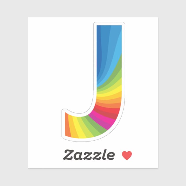 Niedlicher Regenbogen Alphabet J Aufkleber (Blatt)