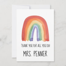 Niedlicher Regenbogen Aquarellfarbe Dank Geschenk 
