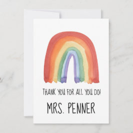 Niedlicher Regenbogen Aquarellfarbe Dank Geschenk Dankeskarte