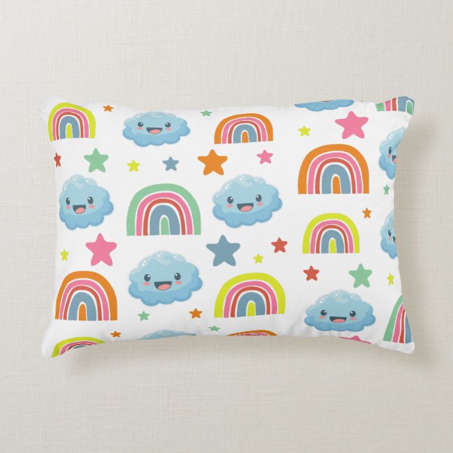 Niedlicher Regenbogen Dekokissen (Vorderseite)