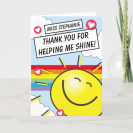 Niedlicher Regenbogen, der mir beim Rheinlehrer hi Dankeskarte