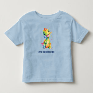 Niedlicher Regenbogen Dinosaur Happy Birthday Part Kleinkind T-shirt