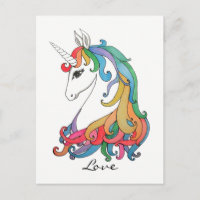 Niedlicher Regenbogen-Einhorn in Wasserfarbe
