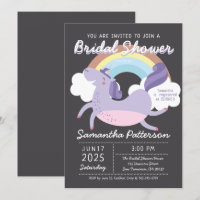 Niedlicher Regenbogen Einicorn Bridal Dusche Einla