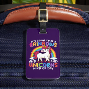 Niedlicher Regenbogen Einicorn Cool Geburtstag Zur Gepäckanhänger