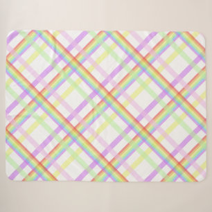 Niedlicher Regenbogen farbiger Tartan Sherpadecke