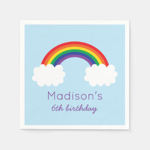 Niedlicher Regenbogen-Geburtstag Serviette