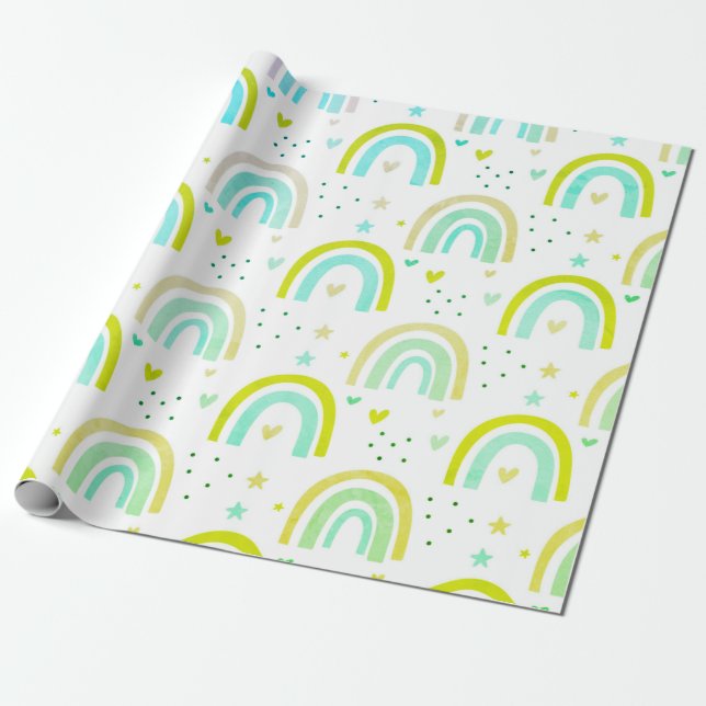 Niedlicher Regenbogen Geschenkpapier (Ungerollt)