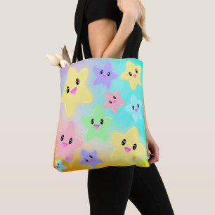Niedlicher Regenbogen glühender Stars Kawaii Farbe Tasche