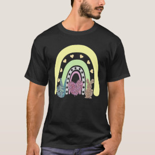 Niedlicher Regenbogen Happy Oster Leopard Peace Bu T-Shirt