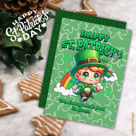 Niedlicher Regenbogen Happy St. Patrick's Day Celt Feiertagskarte