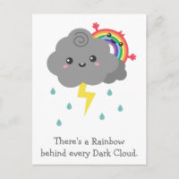 Niedlicher Regenbogen hinter jeder dunklen Wolke