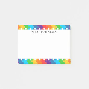 Niedlicher Regenbogen Jigsaw Puzzle Stücke Lehrer Post-it Klebezettel
