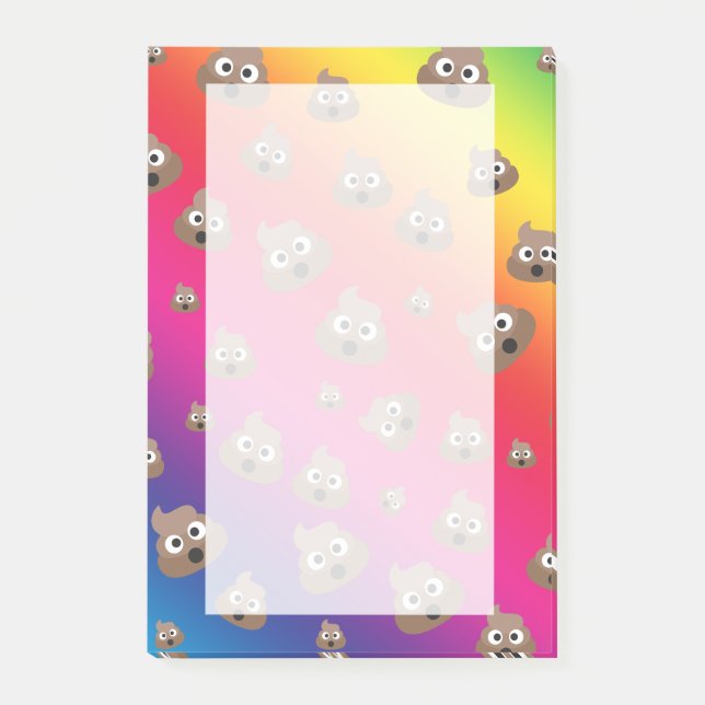 Niedlicher Regenbogen Kacke Emoji-Muster Post-it Klebezettel (Vorderseite)