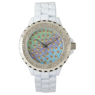 Niedlicher Regenbogen kacken Emoji Armbanduhr