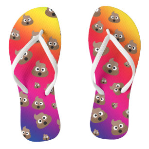Niedlicher Regenbogen kacken Emoji Muster Flip Flops