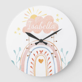Niedlicher Regenbogen Kinder Baby Kinderzimmer Große Wanduhr