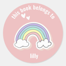 Niedlicher Regenbogen - Kinder zurück zur klassisc Runder Aufkleber