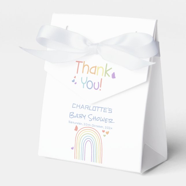 Niedlicher Regenbogen mit Hearts Baby Dusche Geschenkschachtel (Vorderseite)
