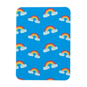 Niedlicher Regenbogen mit Wolkenmuster Magnet