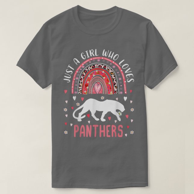 Niedlicher Regenbogen nur ein Mädchen, das Panther T-Shirt (Design vorne)