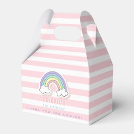 Niedlicher Regenbogen - Pastellrosa Streifen Kinde Geschenkschachtel