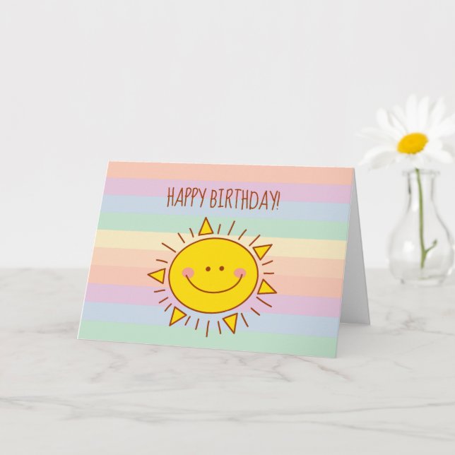 Niedlicher Regenbogen Sonnenschein Kinder glücklic Karte (Kleine Pflanze)