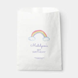 Niedlicher Regenbogen und Wolken Geburtstag Geschenktütchen