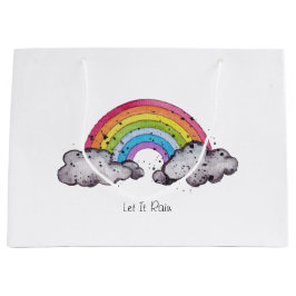 Niedlicher Regenbogen und Wolken Große Geschenktüte