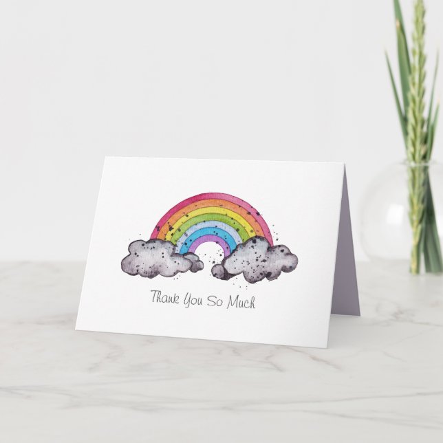 Niedlicher Regenbogen und Wolken Karte (Vorderseite)