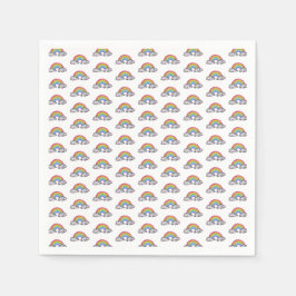 Niedlicher Regenbogen und Wolken Serviette