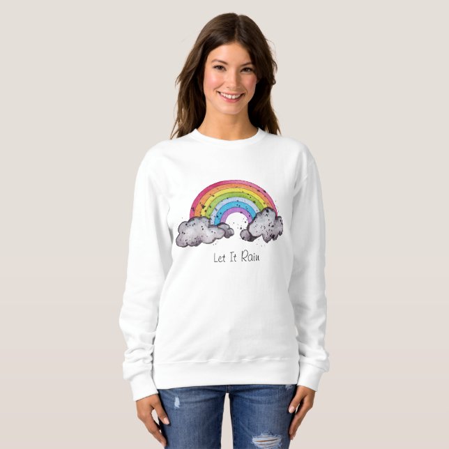 Niedlicher Regenbogen und Wolken Sweatshirt (Vorne ganz)
