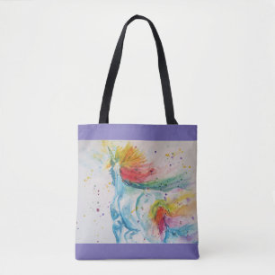 Niedlicher Regenbogen Unicorn Watercolor Lebensmit Tasche